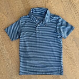 Vineyard Vines Navy and Light Blue Striped Performance Polo